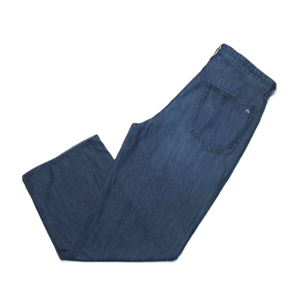 NWT Rag & Bone Lori Mid-Rise Wide Leg in Dark Wash Cloud Denim Jeans 30 - Picture 5 of 7